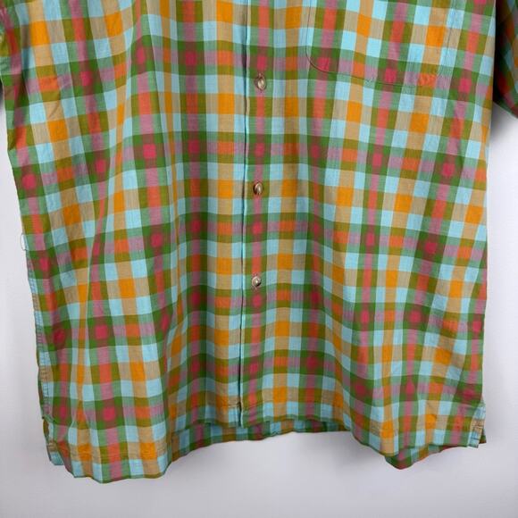 Joseph Abboud Plaid Colorful Short Sleeve Men's Shirt ~ L - Picture 4 of 11